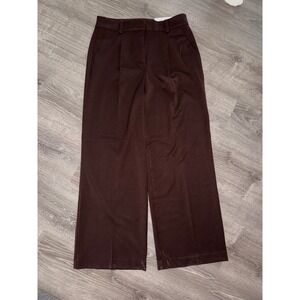 Loft The Peyton Trouser Brown Wide Leg High Rise Dress Pants  Size 10 NEW
32x30